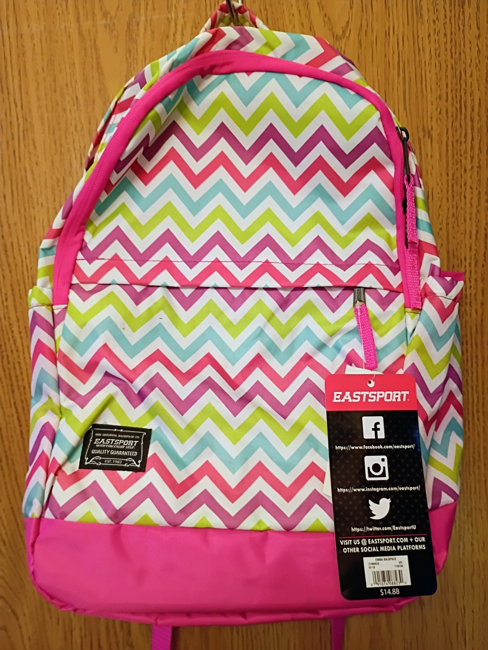 Eastsport Kids Chevron Backpack - Pink Multi